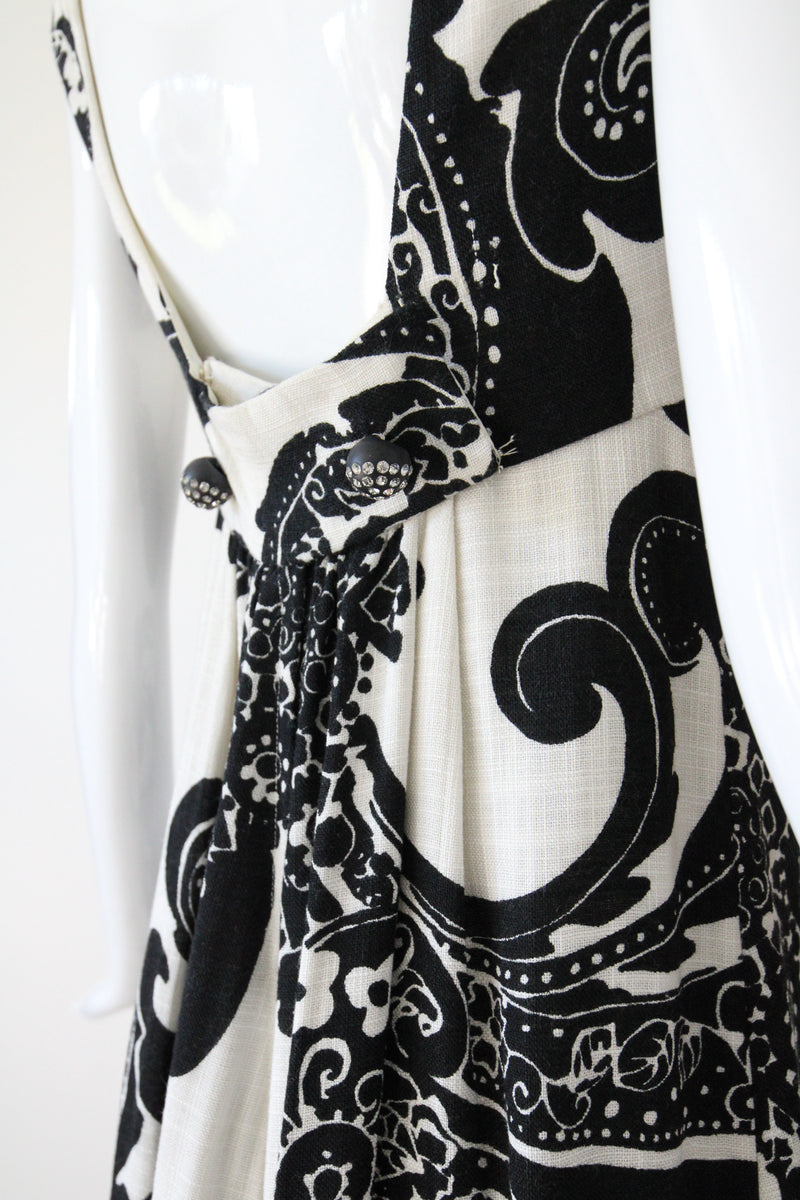 "Rhinestones & Monochrome" Vintage 1960's Monochrome Dress UK 10 US 6