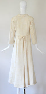 "Matelasse Brocade: Vintage 1960's Cream Matelasse Brocade Coat UK 10 US 6