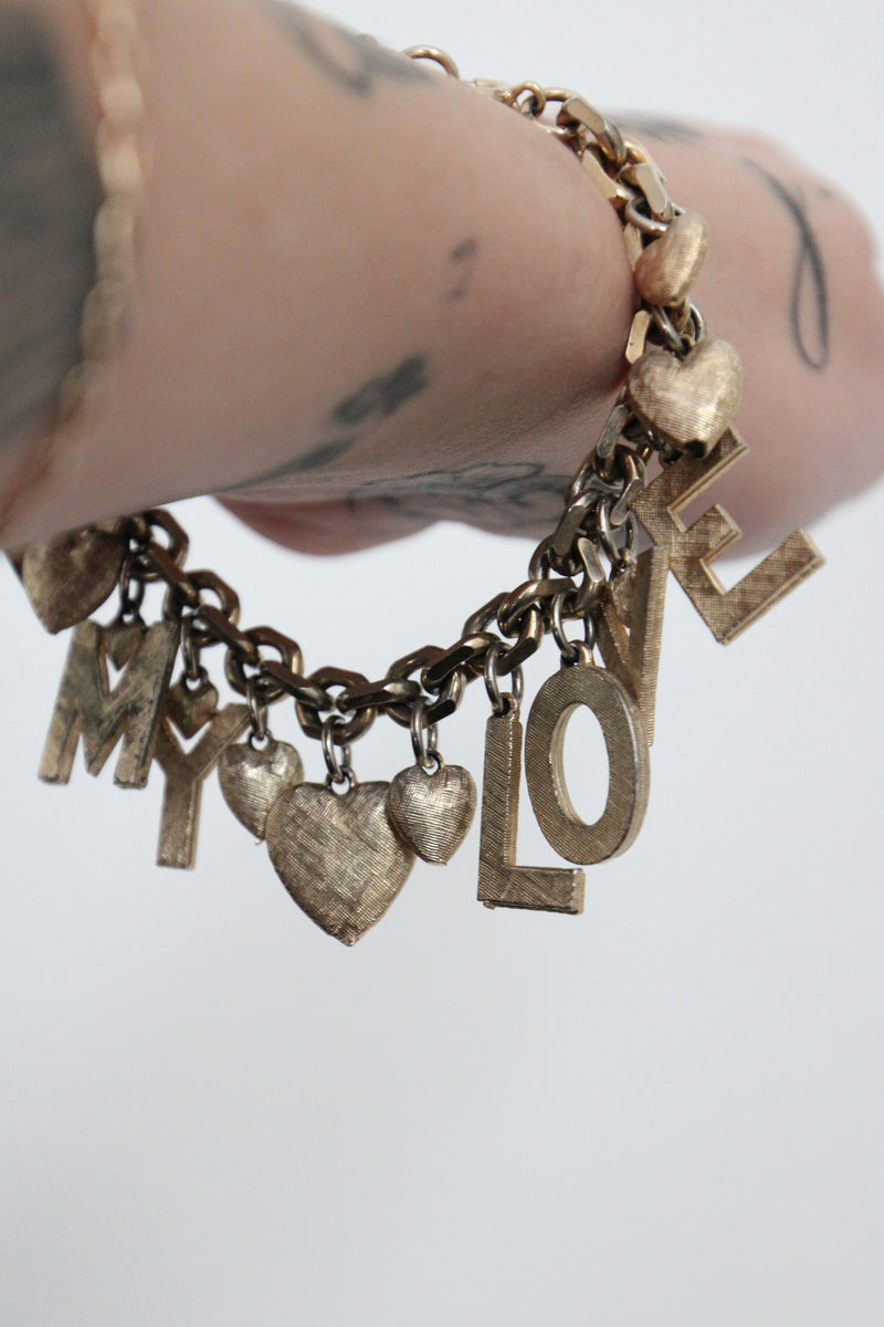 "Be My Love" Vintage 1960's Be My Love Charm Bracelet