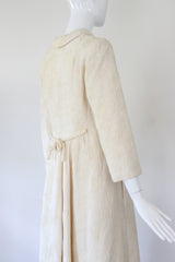 "Matelasse Brocade: Vintage 1960's Cream Matelasse Brocade Coat UK 10 US 6