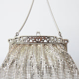 "Silver Mesh & Chains" Vintage 1960's Silver Mesh Whiting & Davis Handbag
