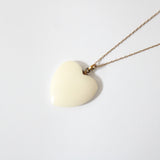 "Cream Heart" Vintage 1930's Cream Celluloid Cream Heart Pendant