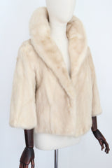 "Ethel's Favourite" Vintage 1960's Cream Mink Jacket UK 8-10 US 4-6