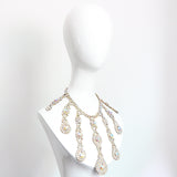 "Iridescent Droplets" Vintage 1950's Statement Rhinestone Droplet Necklace