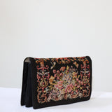 "Wild Garden Needlepoint" Vintage 1940's Floral Needlepoint Clutch Bag