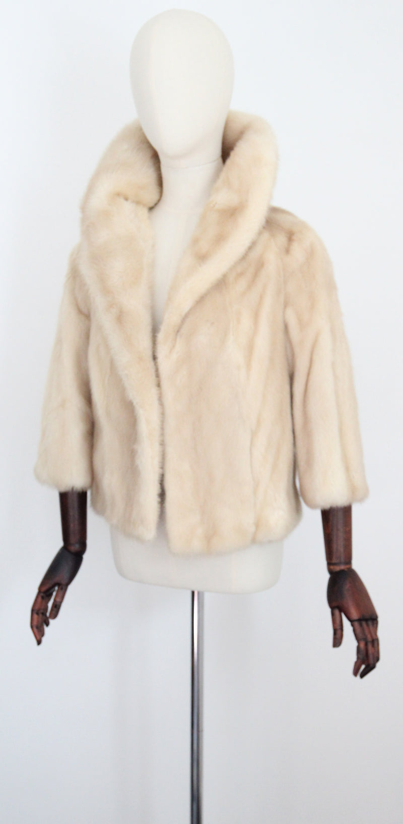 "Ethel's Favourite" Vintage 1960's Cream Mink Jacket UK 8-10 US 4-6