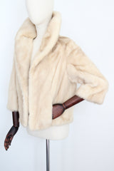 "Ethel's Favourite" Vintage 1960's Cream Mink Jacket UK 8-10 US 4-6