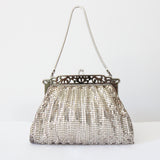"Silver Mesh & Chains" Vintage 1960's Silver Mesh Whiting & Davis Handbag