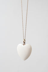 "Cream Heart" Vintage 1930's Cream Celluloid Cream Heart Pendant