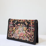 "Wild Garden Needlepoint" Vintage 1940's Floral Needlepoint Clutch Bag