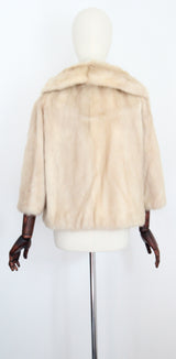 "Ethel's Favourite" Vintage 1960's Cream Mink Jacket UK 8-10 US 4-6