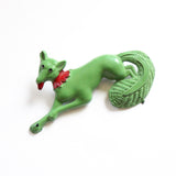 "Green Fox" Vintage Early 1940's Green Celluloid Fox Brooch