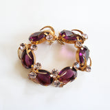 "Amethyst & Lilac Rhinestones" Vintage 1950's Amethyst & Lilac Rhinestone Demi Parure Set