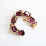 "Amethyst & Lilac Rhinestones" Vintage 1950's Amethyst & Lilac Rhinestone Demi Parure Set