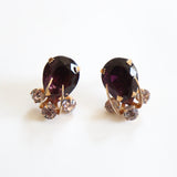 "Amethyst & Lilac Rhinestones" Vintage 1950's Amethyst & Lilac Rhinestone Demi Parure Set