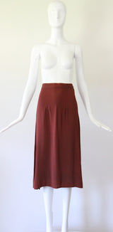 "Draped Pleats" Vintage 1940's Draped Pleated Crepe Silk Skirt Suit UK 10 US 6