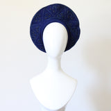 "Soutache & Studs" Vintage 1940's Soutache & Stud Embellished Wool Tam Hat