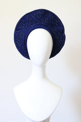 "Soutache & Studs" Vintage 1940's Soutache & Stud Embellished Wool Tam Hat