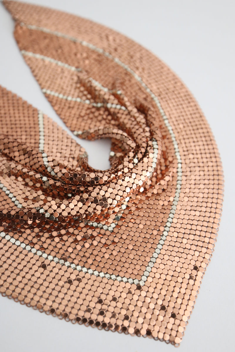 "Rose Gold Mesh" Vintage 1970's Whiting & Davis Mesh Necklace