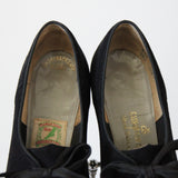 "Ribbon Stitches" Vintage 1940's Black Suede Lace Up Peep Toe Heels UK 4 US 6 EU 37