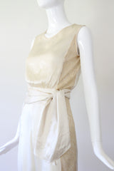 "Silk & Lace" Vintage 1930's Cream Silk & Lace Pyjamas UK 6 US 2