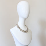 "Moonlit Pearls" Vintage 1940's Miriam Haskell Multistrand Pearl & Brass Necklace
