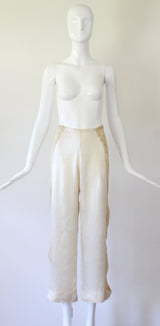 "Silk & Lace" Vintage 1930's Cream Silk & Lace Pyjamas UK 6 US 2