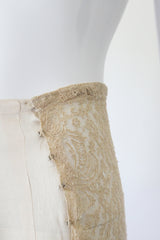 "Silk & Lace" Vintage 1930's Cream Silk & Lace Pyjamas UK 6 US 2