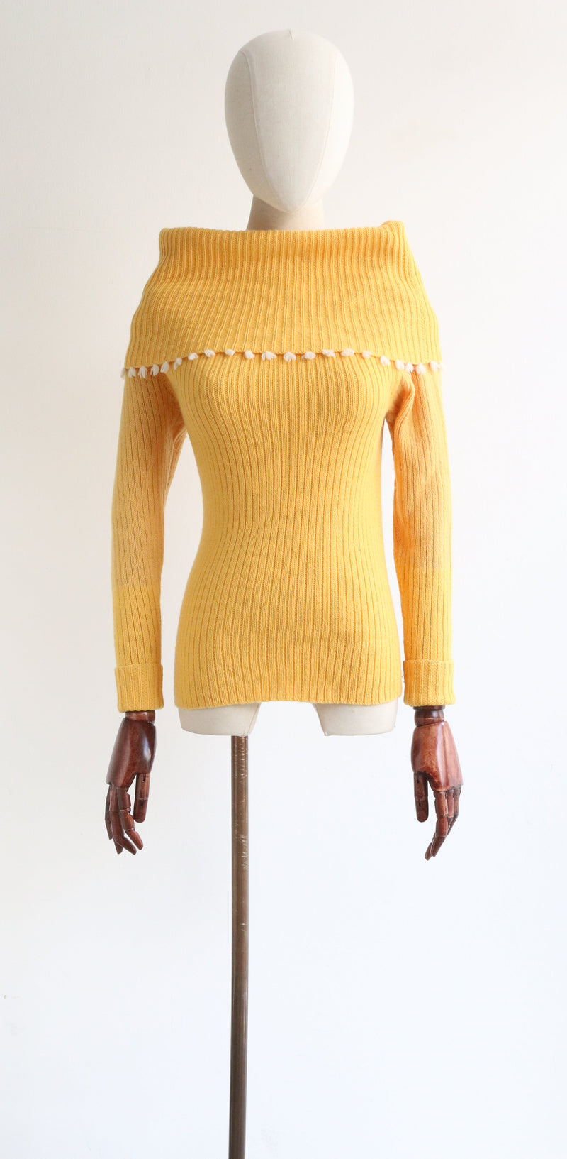 Mustard bardot jumper sale