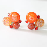 "Christian Dior Murano" Vintage 1958 Christian Dior Rhinestone & Murano Clip-on Earrings