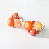 "Christian Dior Murano" Vintage 1958 Christian Dior Rhinestone & Murano Clip-on Earrings