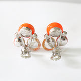 "Christian Dior Murano" Vintage 1958 Christian Dior Rhinestone & Murano Clip-on Earrings