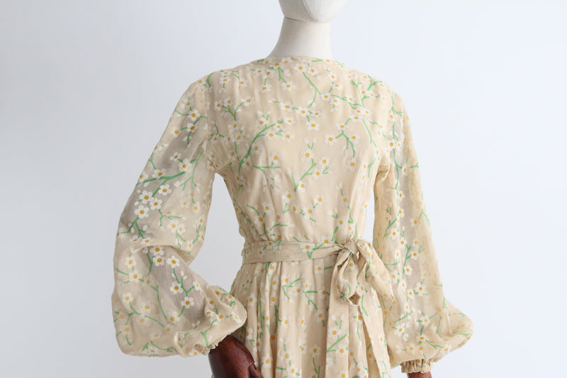 "Daisy Meadow" Vintage 1960's Daisy Floral Dress UK 10 US 6