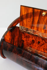 "Tortoiseshell Rialto" Vintage 1950's Lucite Barrel Shaped Box Bag