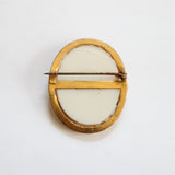 "Cream Cameo" Vintage 1930's Brass & Celluloid Cameo Brooch