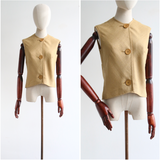 "Biscotti Linen" Vintage 1960's Biscotti Linen Blouse UK 12 US 8