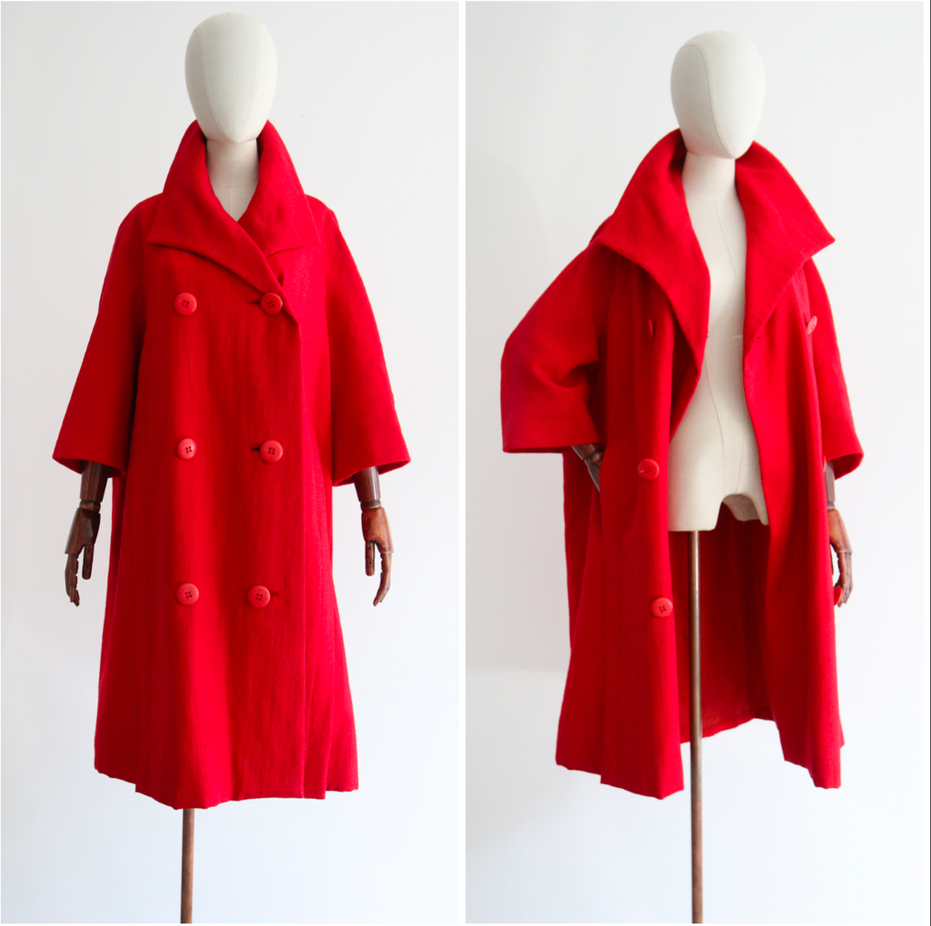 ジャケット・アウター vintage dior design wool coat Pillar Box Red