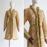"Gemini" Vintage 1960's Tapestry & Wool Looped Coat UK 8-10 US 4-6
