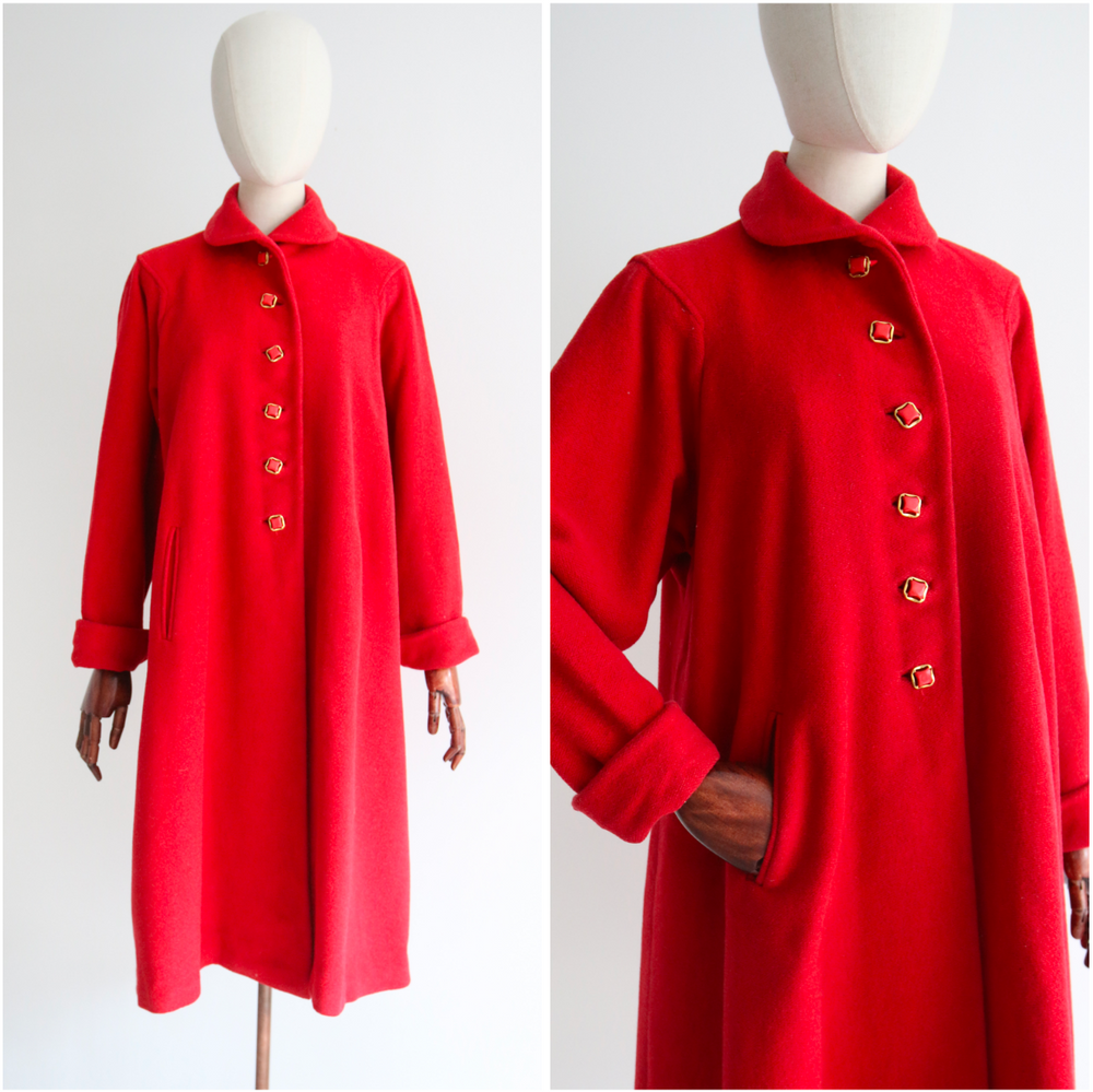 Coral Pink Wool Vintage 1940 s Coral Pink Wool Coat UK 12 14 US 8 10 Willow Hilson Vintage