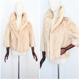 "Ethel's Favourite" Vintage 1960's Cream Mink Jacket UK 8-10 US 4-6