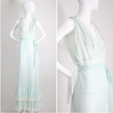 "Art Deco & Lace" Vintage 1960's Art Deco Pattern & Lace Nightdress  UK 10-12 US 6-8