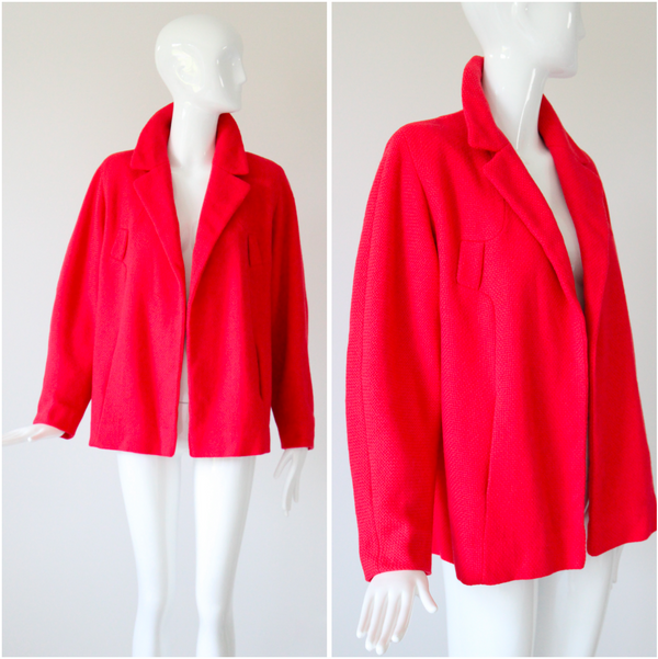 "Coral Wool" Vintage 1940's Coral Wool Swing Coat UK 14 US 10