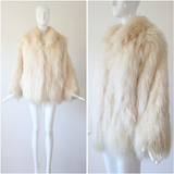 "Cream Curls" Vintage 1970's Cream Mongolian Sheepskin Coat UK 14-16 US 10-12