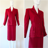 "Tiered Pockets" Vintage 1940's Tiered Pocket Skirt Suit UK 10 US 6