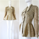 "Zig Zag Pleats" Vintage 1950's Worsted Silk Pleated Lilli Ann Jacket UK 8 US 4