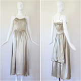 "Sage Green Satin" Vintage 1940's Sage Green Satin Evening Gown UK 8 US 4