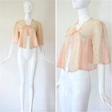 "Cream Lace Accents" Vintage 1930's Cream Lace Accent Jacket UK 10 US 6