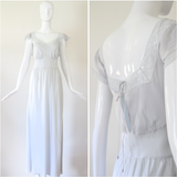 "Dove Blue Lace" Vintage 1930's Dove Blue Lace Gown UK 10-12 US 6-8