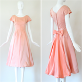 "Darling Taffeta" Vintage 1950's Taffeta Silk Cocktail Dress UK 8 US 4