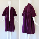 "Deep Purple Velvet" Vintage 1950's Deep Purple Velvet Swing Coat UK 10-14 US 6-10